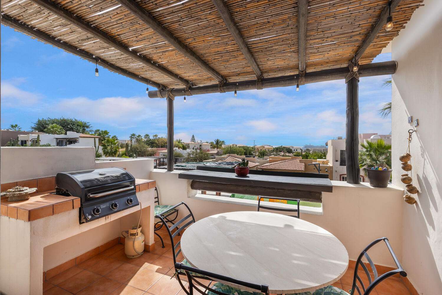 Los Cabos Villas Del Tezal Imagine waking up in the heart of Villas Del Tezal, knowing the vibrant energy of Cabo San Lucas is just five minutes away. Your experience begins the moment you arrive at the entrance, greeted by a brand-new custom front door that sets a sophisticated tone for this unique residence. Offered at for sale