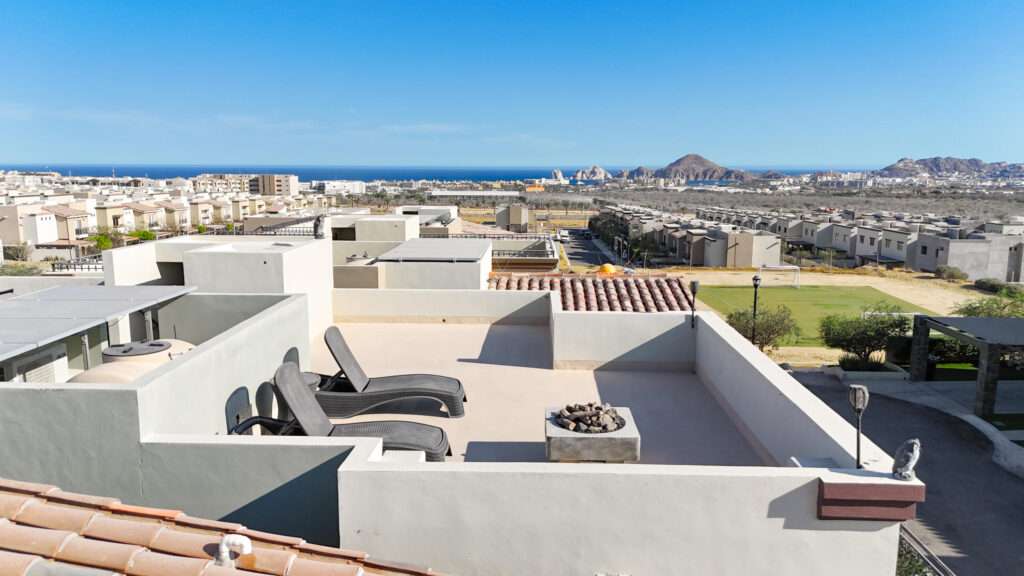 Los Cabos Cabo Del Mar Ecopark Welcome to Cabo Del Mar Village -- a beautifully appointed 4-bedroom, 3.5-bathroom fully furnished home offering the perfect blend of comfort, privacy, and value.Located within the private Del Mar community with controlled access, underground wiring, residential-only zoning, wide sidewalks, and thoughtful architectural regulations, this home offers tranquility and long-term value just 5 minutes from downtown Cabo, the marina, and Playa El Médano.Positioned on a quiet cul-de-sac 2 homes from the roundabout, the property enjoys one of the best locations in the community. A private backyard gate leads directly to the main pool and amenities area just steps away, while visitor parking is conveniently located approximately 50 meters from the home. The backyard is a private tropical retreat highlighted by a large mature flowering tree that provides shade, privacy, and a beautiful floral aroma throughout the outdoor living space.Offered 100% turnkey, the sale includes all indoor and outdoor furniture, artwork, fixtures, and over – 4 bedroom turn-key, Cabo Corridor, BS