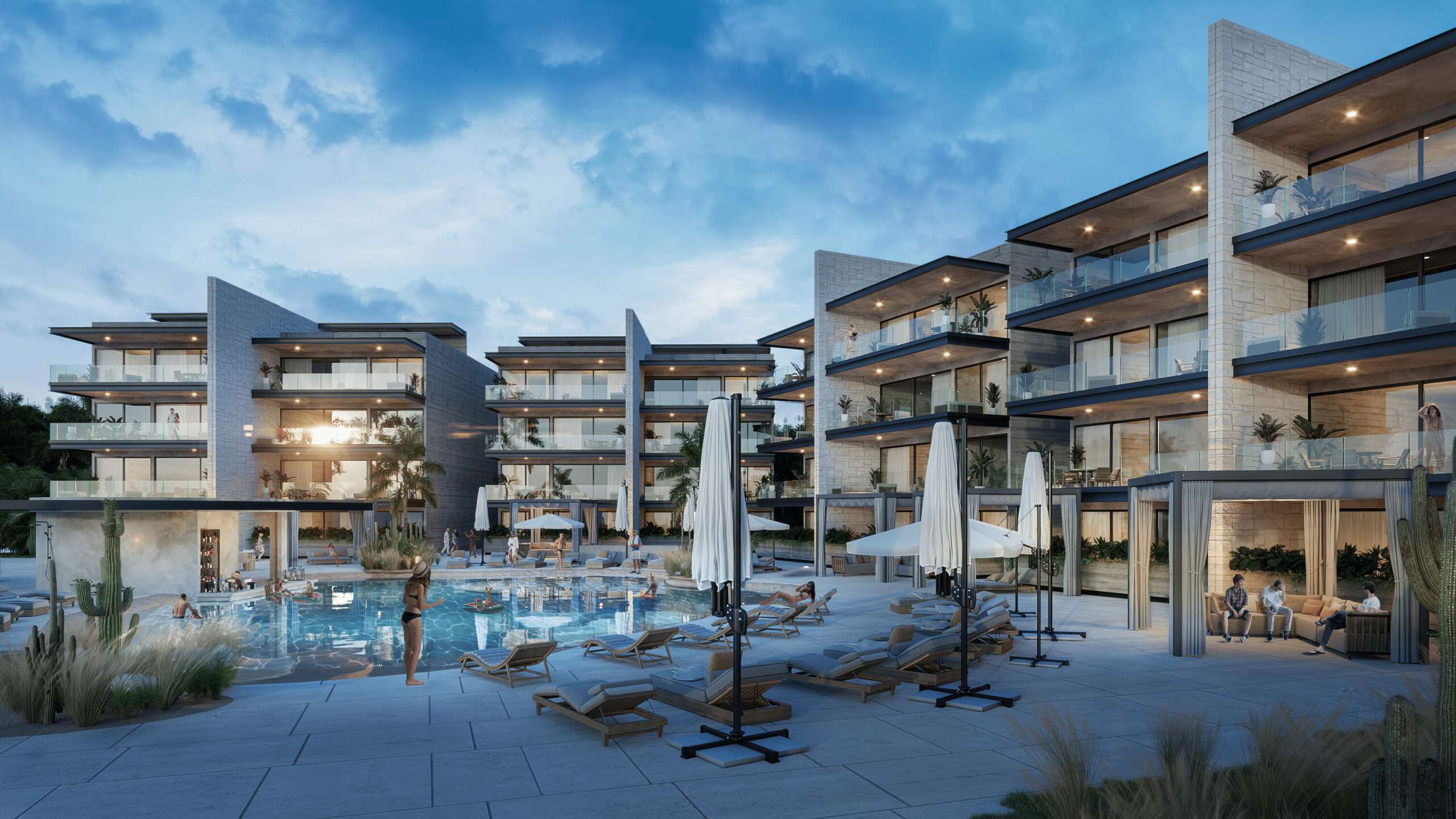 Los Cabos Cora One of the lowest-priced furnished residences currently available in Cora, this 2024-built condo is move-in ready and located within Club Campestre in San José del Cabo. The floor plan offers 3 bedrooms and 3.5 baths with approximately 1,841 sq ft of interior living space. Bright, modern interiors feature large-format tile flooring, an open-concept kitchen with island seating, and expansive sliding glass doors that connect seamlessly to oversized private decks. The interior design emphasizes clean lines, neutral finishes, and a cohesive open layout that connects the kitchen, dining, and living areas into a single, light-filled space. The kitchen is centered around a large island with quartz-style surfaces, modern cabinetry, and pendant lighting, opening directly to the main living area for easy entertaining. Floor-to-ceiling sliding glass doors extend the living space outdoors, creating a strong indoor-outdoor connection and allowing natural light to flow throughout the residence.Living and dining areas are furnished with contemporary pieces scaled appropriately for the space, complementing the modern architectural style seen throughout the development. Bedrooms are well-proportioned and designed for privacy, while bathrooms feature glass-enclosed showers and streamlined finishes consistent with the home's overall aesthetic. Privacy blinds, LED televisions with integrated switching, and thoughtfully placed lighting add functionality while maintaining a clean visual profile.Outdoor living areas are a standout feature, with expansive decks and patios offering generous space for seating, dining, and relaxation while overlooking the community's architectural landscaping and surrounding natural terrain.. Two covered on-property parking spaces include electricity and water connections suitable for electric vehicle charging or vehicle washing, and a private 10x10x14 storage locker with electricity provides secure owner storage.Cora is a gated, master-planned community within Campestre San José, featuring contemporary architecture and resort-style amenities visible throughout the property. Community offerings include a large swimming pool with integrated lounging areas, a hot tub, fitness center, indoor children's play area, and an enclosed dog park, all supported by 24/7 security. The Campestre San José golf course is approximately 0.5 miles away, and the private beach club on the Sea of Cortez is roughly 2.5 miles from the residence, subject to membership terms.Dining, recreation, and services are easily accessible, with Flora Farms approximately 2.8 miles away, Acre Restaurant about 3.0 miles, and the Historic Art District of downtown San José del Cabo roughly 4.5 miles from the property. Beachfront dining along the Tourist Corridor, including venues such as Veleros Beach Club and 7 Seas Grille & Seafood, is approximately 6.5 miles away, while Los Cabos International Airport is about 10.5 miles from the residence.Offered fully furnished and... for sale