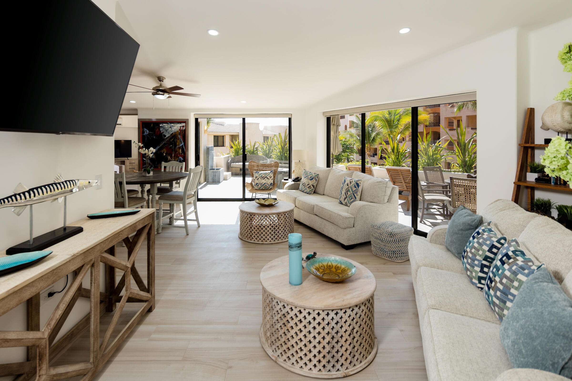 Los Cabos Tramonti Paradiso This ground-floor unit is especially appealing for families or investors targeting pet-friendly or rentals units, thanks to direct garden access, a serene setting, and the convenience of bypassing stairs or elevators all with the comfort, style, and prestige that define Tramonti Paradiso.Beyond the onsite perks, ownership also grants you exclusive access to the elite lifestyle of Quivira Golf Club and Pueblo Bonito Resorts with discounts and privileges at their 29 restaurants, spa and dining venues, elevating this condo from a home to a long-term investment in lifestyle and value.The unit location is so close to the amenities at your doorstep: a semi-Olympic pool, cutting-edge gym, pickleball/paddle courts, clubhouse, business center,deli for sale