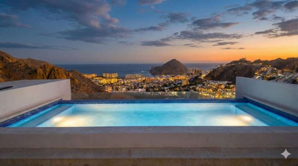 Los Cabos Breeze Of Cabo Discover this modern 2-bedroom, 2-bathroom condo located in the highly sought-after Sunset area of Cabo San Lucas. This corner unit offers maximum privacy with only one neighbor and features spacious windows and a cozy terrace where you can enjoy breathtaking sunrises and sunsets. The property includes underground parking, access to a shared rooftop with a swimming pool and panoramic ocean – Breeze of Cabo #103, Cabo San Lucas, Cabo San Lucas, BS