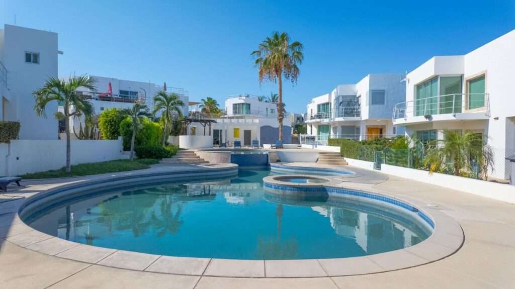 Los Cabos Privanzas Price improvement! This fabulous family home is back on the market in the much sought after area of Privanzas in El Tezal. With a pool, tennis courts and racketball facilities, a communal gym and a kiddy park for the community. This home has been renovated. It has been recently waterproofed and has hurricane shutters for your protection. For your convenience there is a new plaza built just outside, steps away from a pizza and a drink. A perfect family home in El Tezal. Come and see it today. – Casa Vistana del Cabo 1-A, Cabo Corridor, Cabo Corridor, BS