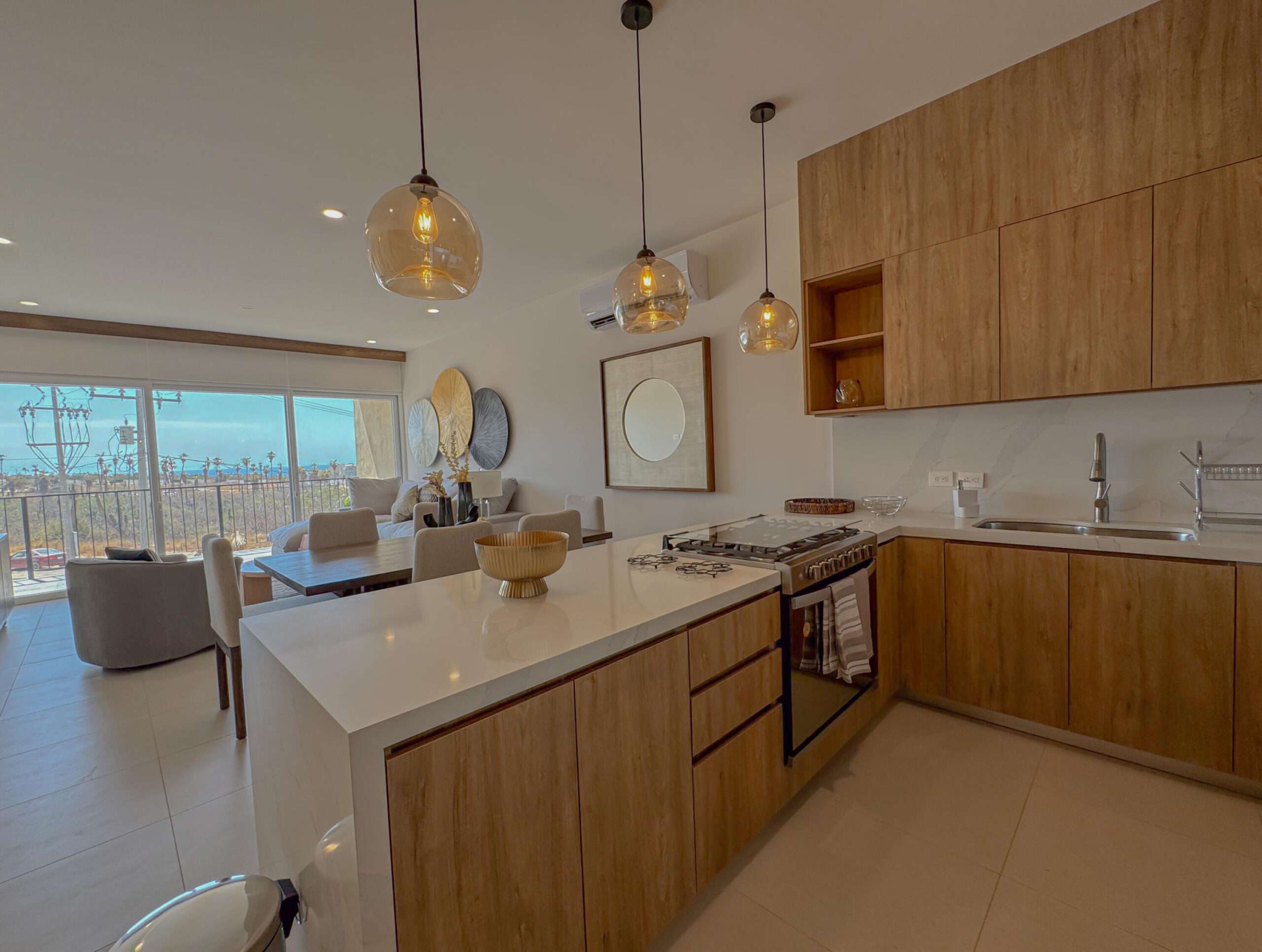 Los Cabos Veranda Residences Imagine a boutique community experience with resort amenities VERANDA offers you 18 condo units. 2 towers of 9 units each; three per level. 2 and 3 Bedroom layouts, with double height ceilings. Upscale finishes including: Marble floorings, Granite countertops, Solid wood carpentry in kitchen, doors, closets and bathroom cabinetries. Pocket door.Appliances included: microwave, 6-burner gas range, oven, dishwasher, sink with faucet, water heater and AC mini splits in bedrooms and living space. Garden Level units with Private Patio. Penthouses have Private Rooftop Terrace, including Marble flooring, Grill, Bar, Pergola and Half Bathroom.Community amenities: pool and jacuzzi, guest bathrooms, grill and bar, picnic area, kids area, gym, elevators, guests parking. for sale