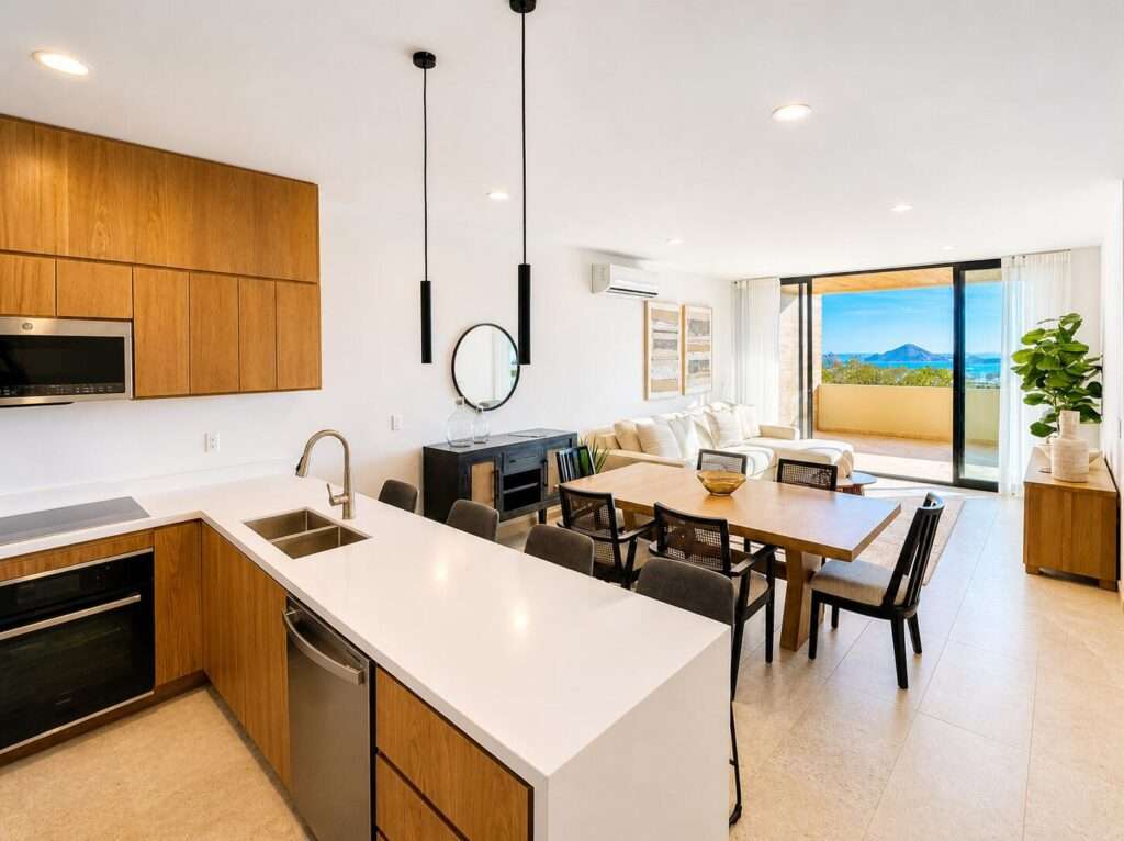 Los Cabos La Jolla Incredible opportunity to live in the desirable OCEANFRONT community of La Jolla! This turn-key ground level corner unit studio includes its own large private terrace. Would make a for a perfect investment or vacation property. Conveniently located near the on-site laundry room, and steps away from one of the two salt water community pools and beach access. Very quiet location and 24/7 security! A must-see! – CONDO SALOMON DE LA CRUZ, Cabo Corridor, BS