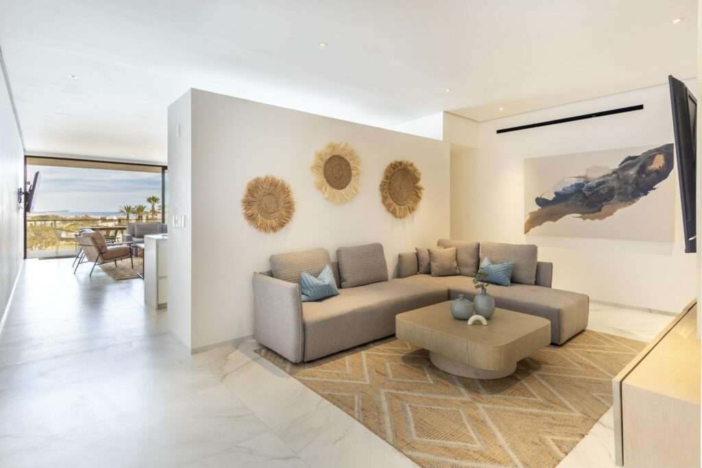 Los Cabos Cora Turnkey and beautifully furnished, CORA Sunrise D202 offers effortless luxury living in the highly sought-after Club Campestre community of San José del Cabo. This 3-bedroom, 3.5-bath residence showcases a bright open-concept design with a modern kitchen, oversized island, and spacious living and dining areas that flow seamlessly onto a large private terrace through floor-to-ceiling sliding glass doors--perfect for indoor-outdoor entertaining.Each bedroom is thoughtfully designed for comfort and privacy, complemented by contemporary finishes and stylish bathrooms throughout. Expansive outdoor living spaces invite you to relax and enjoy the serene surroundings.Residents of CORA Sunrise enjoy resort-style amenities, including a pool, fitness center, jacuzzi, kids' area, and 24/7 gated s rity. Ideally located just minutes from world-class golf, pristine beaches, dining, and the vibrant Art District, this property is perfect as a full-time residence, vacation getaway, or investment opportunity. – CORA SUNRISE FURNISHED, San Jose del Cabo, San Jose del Cabo, BS