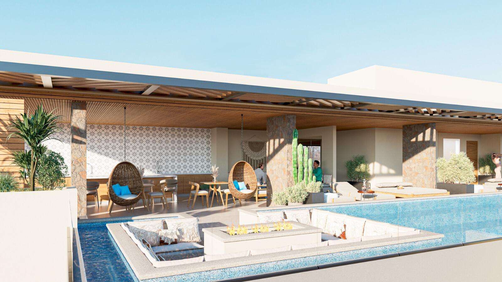 Los Cabos Veranda Residences Imagine a boutique community experience with resort amenities VERANDA offers you 18 condo units. 2 towers of 9 units each; three per level. 2 and 3 Bedroom layouts, with double height ceilings. Upscale finishes including: Marble floorings, Granite countertops, Solid wood carpentry in kitchen, doors, closets and bathroom cabinetries. Pocket door.Appliances included: microwave, 6-burner gas range, oven, dishwasher, sink with faucet, water heater and AC mini splits in bedrooms and living space. Garden Level units with Private Patio. Penthouses have Private Rooftop Terrace, including Marble flooring, Grill, Bar, Pergola and Half Bathroom.Community amenities: pool and jacuzzi, guest bathrooms, grill and bar, picnic area, kids area, gym, elevators, guests parking. for sale