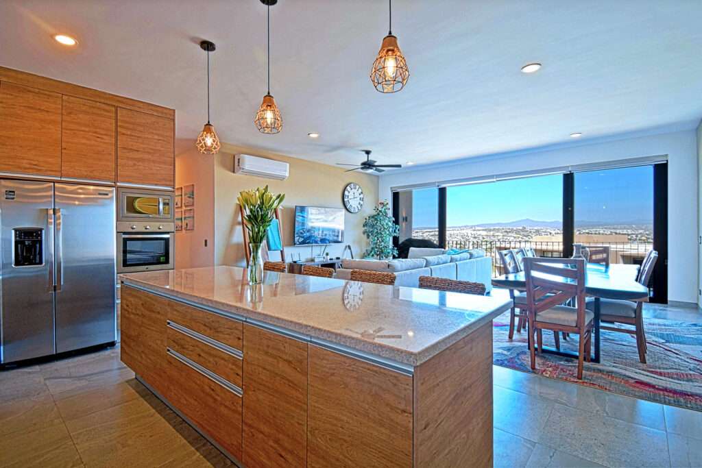 Los Cabos Miro Los Cabos -Great Condo in Cabo-Located in the gated community of Miró, less than 10 minutes from the Cabo Marina. This well maintained and manicured community offers a relaxing and easy living environment. You can enjoy the great Cabo weather by BBQing next to the large pool or from the spacious terrace of the condo. This spacious 2-bed 2-bath enjoys high-end finishing and an open concept layout that connects the living, dining, and outdoor spaces. The spacious kitchen is a dream to cook in and the breakfast bar is a great place for the margarita blender! The living spaces open up to large terraces which is perfect for a morning coffee or sunset glass of wine and has a lovely – Miro Catalan 2A, Cabo San Lucas, Cabo San Lucas, BS