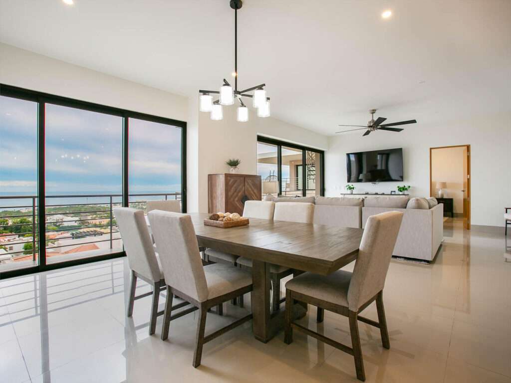 Los Cabos Vista Mare Discover this new listing in Vistamare, a beautifully maintained Turn-Key Condo offering comfort, brightness, and a welcoming atmosphere in one of Cabo's most convenient areas.This third-floor unit features 3 bedrooms and 2 full bathrooms, with wide-open spaces filled with natural light. The condo comes fully furnished and tastefully decorated, making it truly Turn-Key and ready for immediate enjoyment. The kitchen stands out with its modern white countertops, giving the entire space a fresh, clean, and open feel. From the unit, you'll enjoy pleasant mountain – Penthouse, Cabo Corridor, BS
