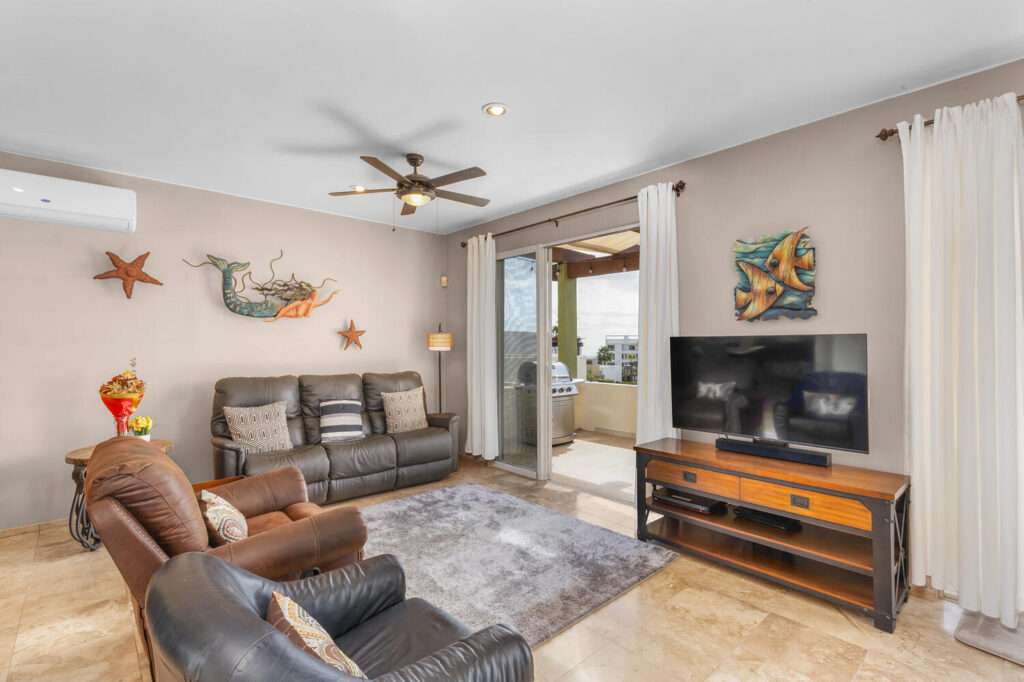 Los Cabos Punta Arena This cozy and well maintained residence offers 3 bedrooms and 2.5 bathrooms, classic marble flooring, a two car garage, and a comfortable open concept layout with plenty of natural light. The kitchen terrace features partial ocean – Punta Arena E-7, Cabo Corridor, Cabo Corridor, BS