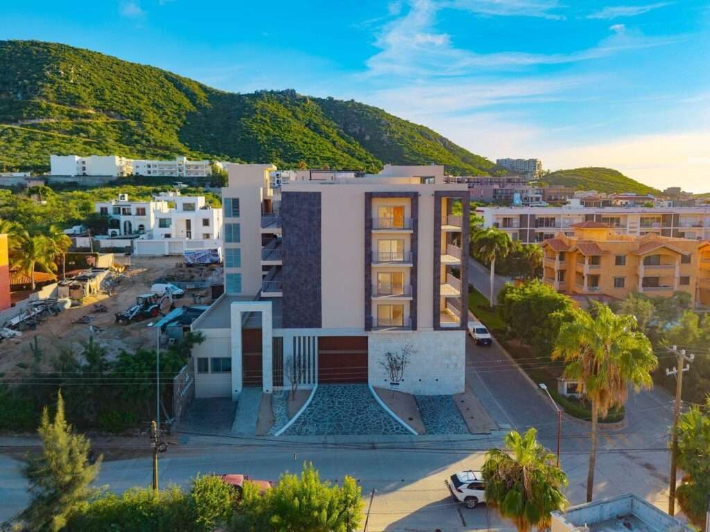 Los Cabos General Xantus Residences it is a strategic investment positioned at the intersection of modern design, prime location, and exceptional value appreciation.Strategically located just 1 km from the Marina, Redefines the concept of living in downtown Cabo San Lucas, combining contemporary design, exclusive amenities, and a projected profitability above the market.Every detail was designed to offer a sophisticated and profitable residential experience.With only 16 units on four levels, the 2-bedroom, 2-bathroom models feature private terraces, spacious living spaces, and top-quality materials: porcelain tile floors, granite countertops, this is a Great Opportunity – Top Floor Costa Mare #1403, Cabo San Lucas, Cabo San Lucas, BS