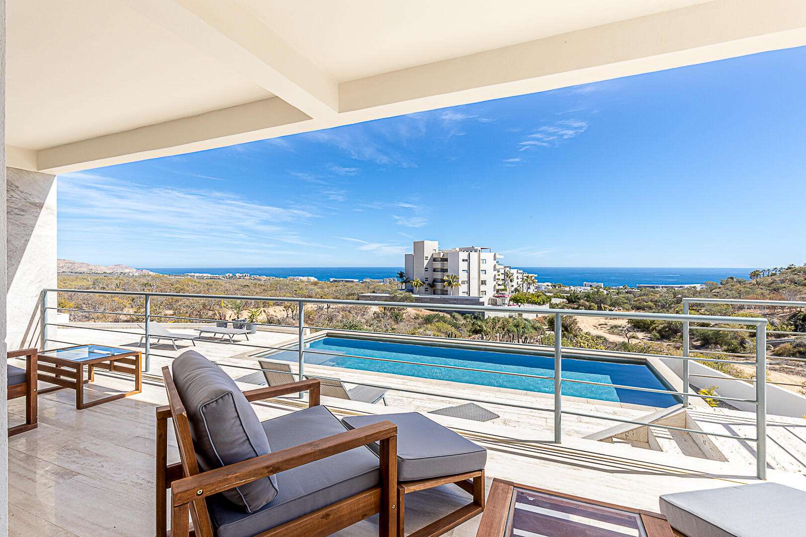 Los Cabos Amaterra Casa Endless Summer is a fully furnished two bedroom condo in Amaterra with fantastic rental history and is totally turn-key. Not only will you get a move-in ready condo, but also immediately take over a proven income producing rental asset. Well located, Casa Endless Summer is just a 10 minute drive to the marina and less than a 10 minute walk to Medano Beach. Relax in comfort with 24/7 security, heated rooftop pool with ocean for sale