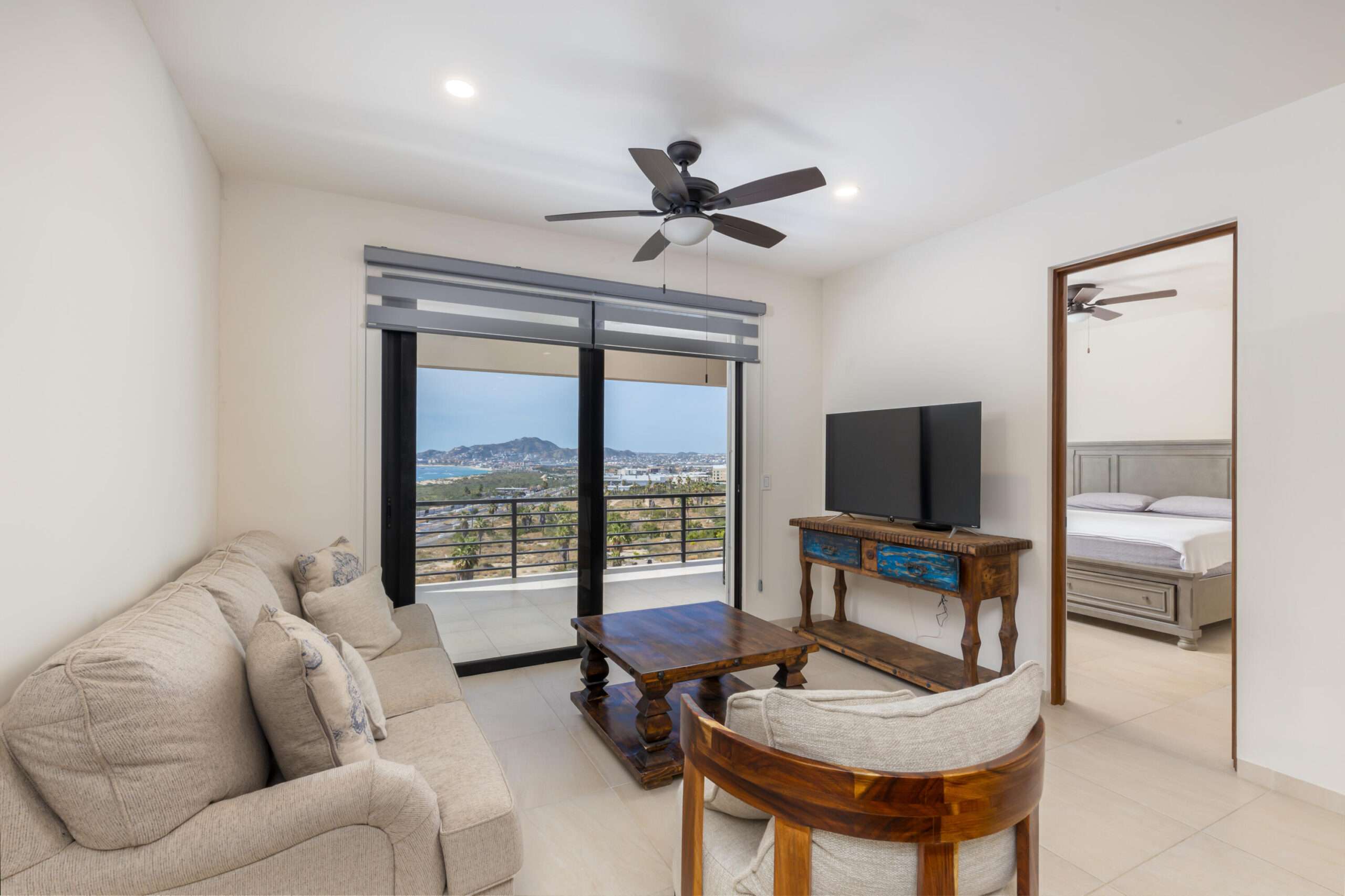 Los Cabos Vistazul TURNKEY AND MOVING READY! , now with a price improvement! Discover your dream retreat at Vistazul 502, a stylish 2 bedroom, 2 bathroom condo in the sought after El Tezal area of Cabo San Lucas. Enjoy open concept living, a spacious terrace, and beautiful mountain and bay for sale