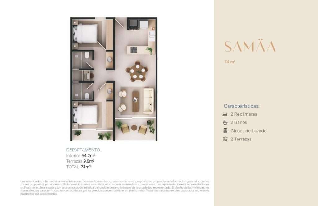 Los Cabos Nahara Cabo Living Comfortable and thoughtfully designed condominium located in the growing El Tezal area, ideal for building equity, generating rental income, or enjoying an exceptional lifestyle in Los Cabos. Offering 74 m² of living space, the residence features two spacious terraces that provide abundant natural light and a bright, open atmosphere.Nahara Cabo Living offers premium amenities, including elevator access, a commercial area, guest house accommodations, swimming pools, a fully equipped fitness center, and paddle and pickleball courts. An outstanding investment opportunity in one of Los Cabos' fastest-growing neighborhoods, combining excellent value, convenience, and long-term appreciation potential. – SAMAA NAHARA CABO LIVING, Cabo Corridor, Cabo Corridor, BS