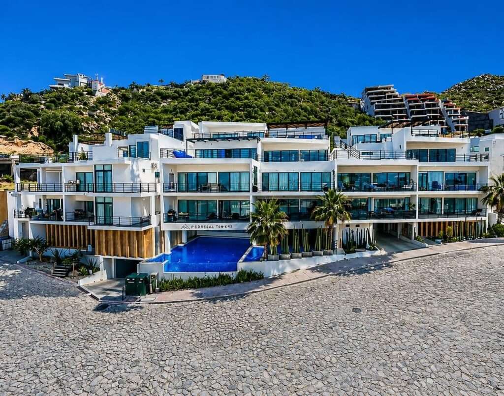 Los Cabos Pedregal Towers Pedregal Towers A03 is a rare 3BR/3BA condo in Cabo San Lucas exclusive Pedregal community, walkable to downtown and the marina. Floor-to-ceiling sliding doors connect the living area to a private terrace with city/marina – Camino del Colegio, Cabo San Lucas, BS